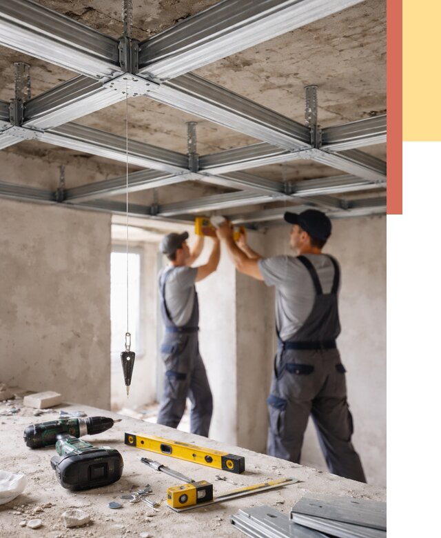 Монтаж каркаса потолка из профиля в Ульяновске от 4628 руб. — услуги ОТДЕЛОЧНИК-Улн