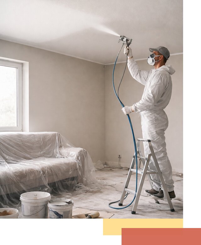 Покраска потолка краскопультом в Ульяновске быстро и качественно