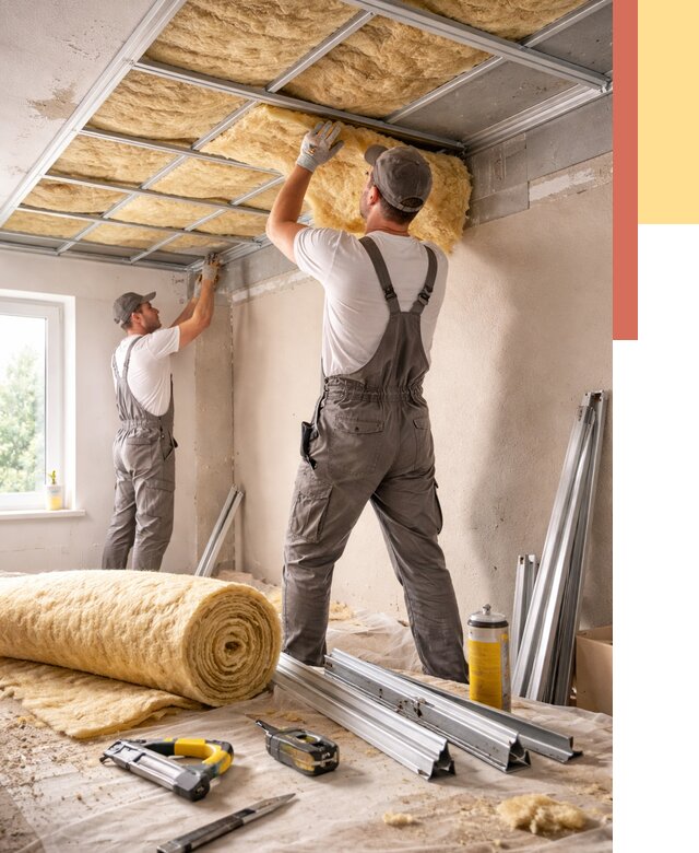 Утепление потолка в Ульяновске от 7405 руб/м2 — недорого, быстро, под ключ | ОТДЕЛОЧНИК-Улн